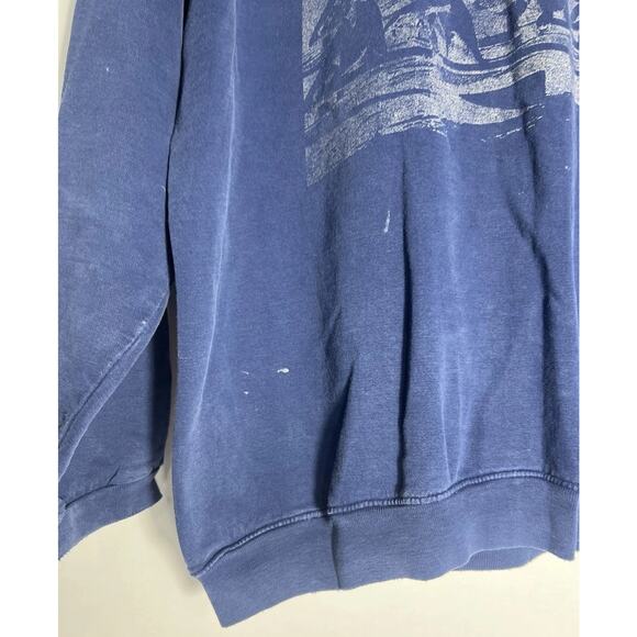 Vintage 90s Guess Jeans USA Crewneck Sweatshirt blue Embroidered Size L - Picture 5 of 5